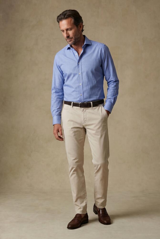 Chemise cintr&eacute;e Conan textur&eacute;e ciel