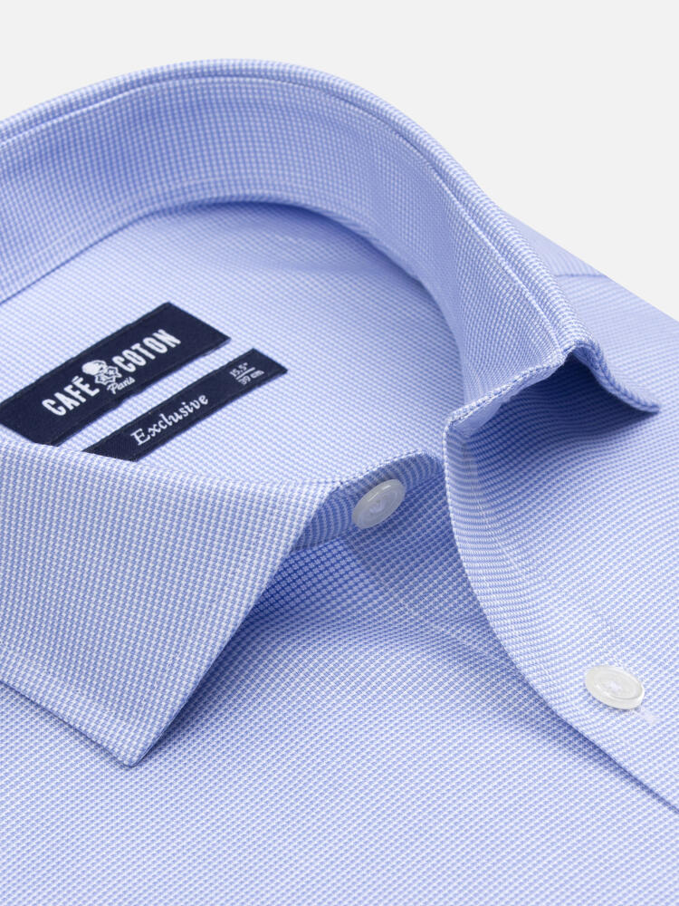 Chemise cintr&eacute;e Conan textur&eacute;e ciel