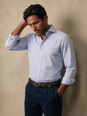 Slim Fit Connor Kariertes Hemd Hellblau