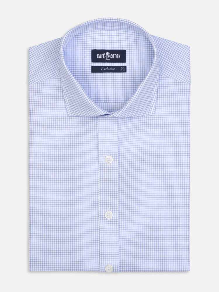 Slim Fit Connor Kariertes Hemd Hellblau