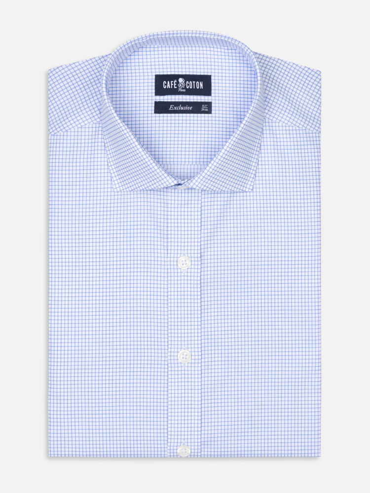 Camicia slim fit Conor a scacchi blu cielo