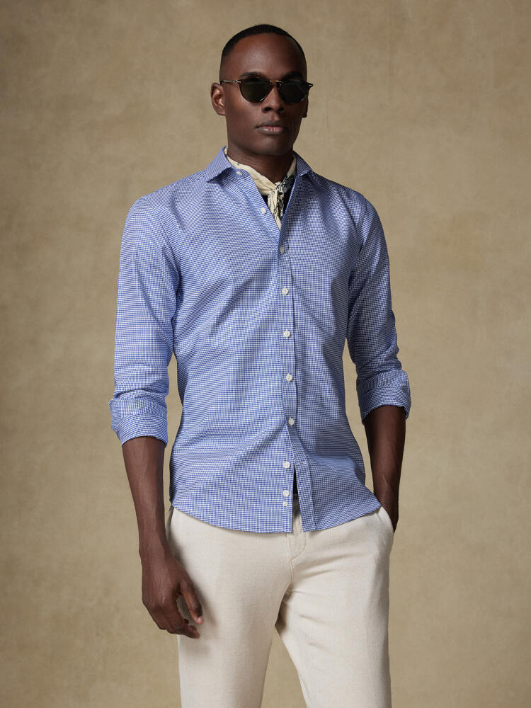 Camicia slim Corey in twill blu navy