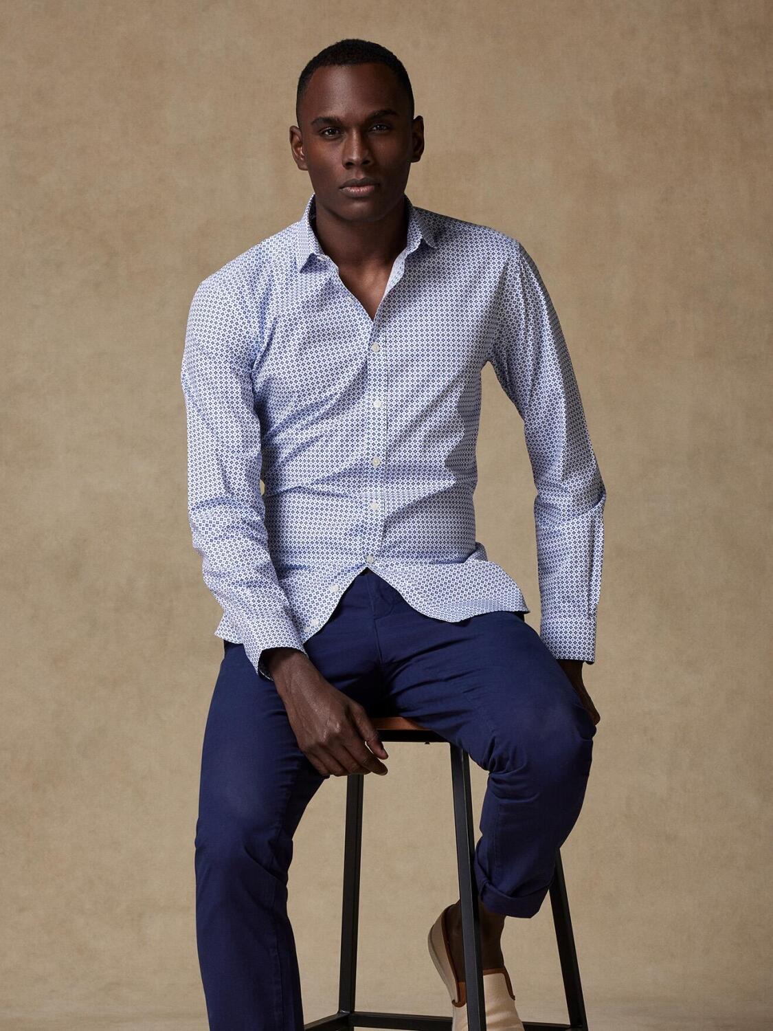 Cyrus Geometric Print slim fit shirt