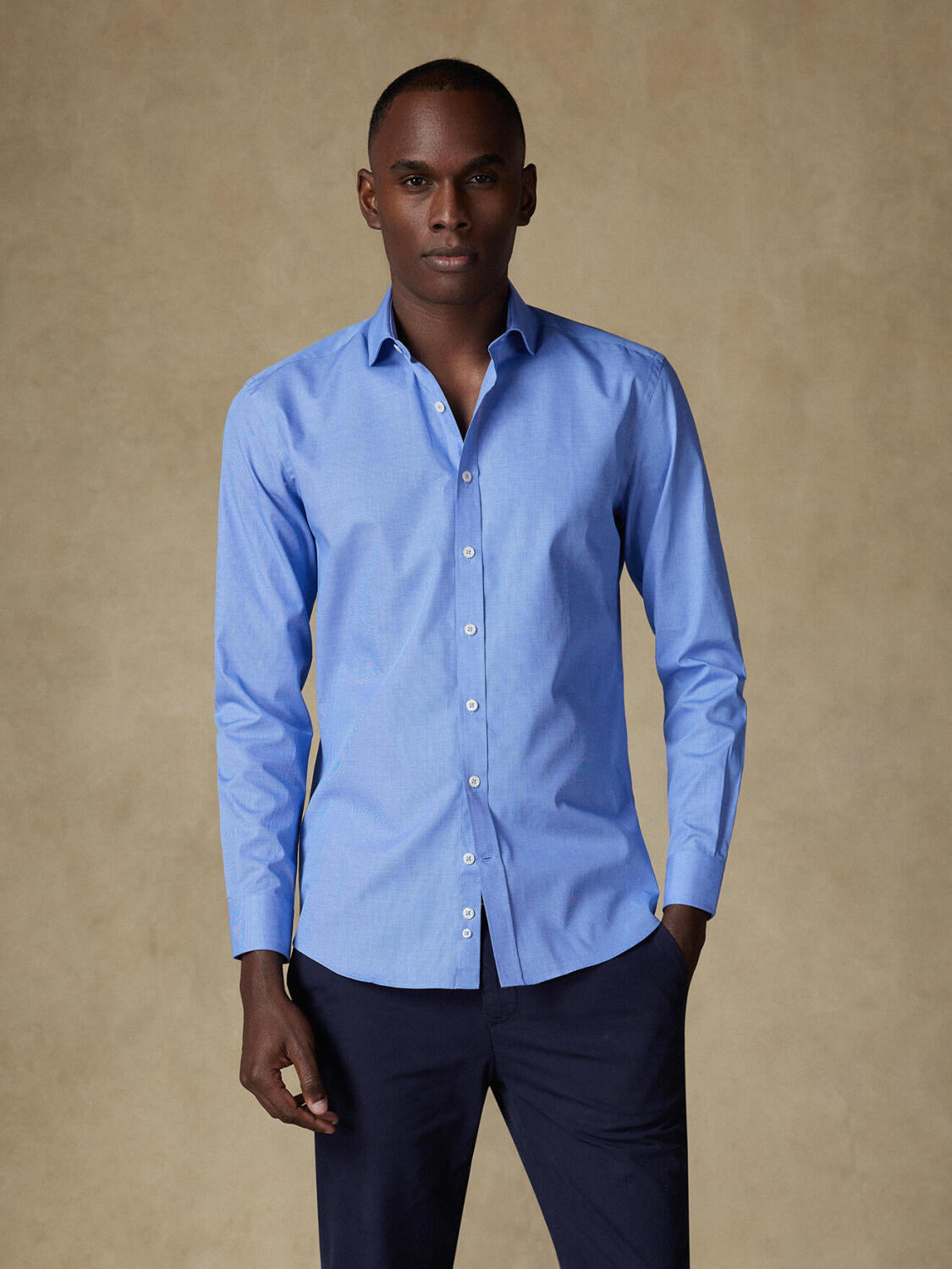 Daria blue poplin slim fit shirt