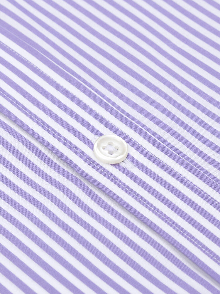 Chemise cintr&eacute;e Davin &agrave; rayures parme