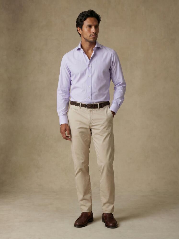 Slim Fit Dusk Lila Gestreept Overhemd