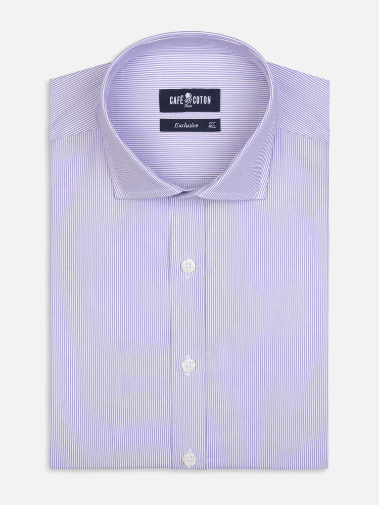 Slim Fit Dusk Lila Gestreept Overhemd