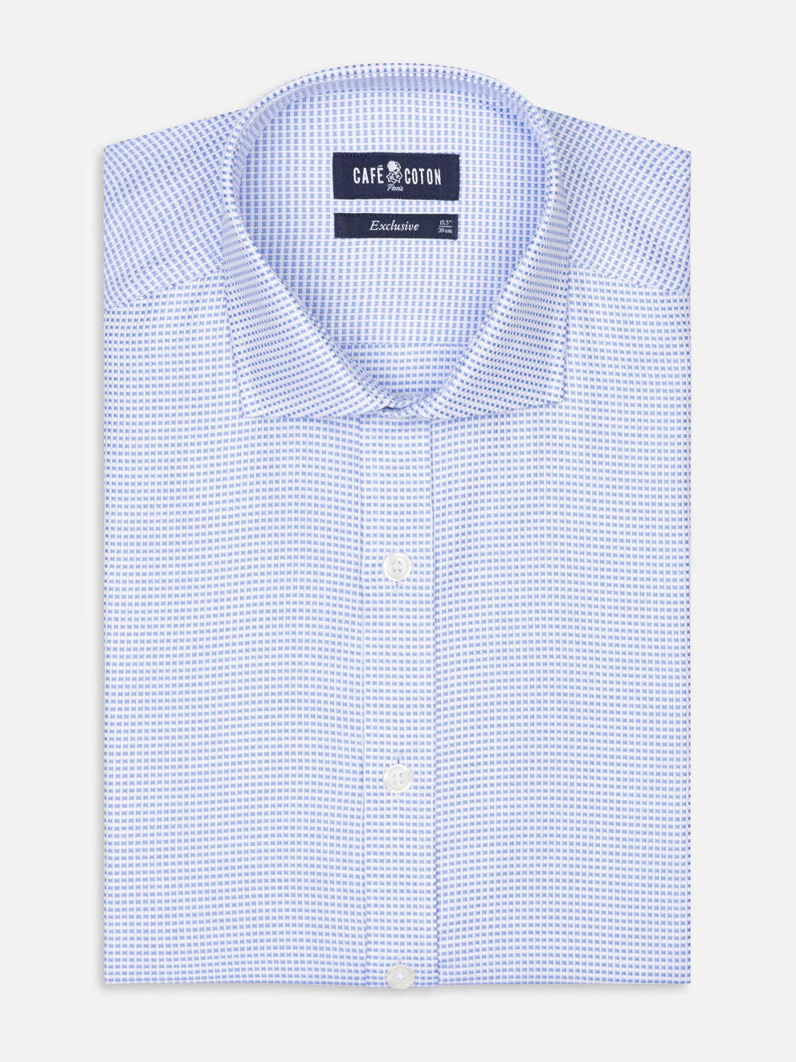 Camisa ajustada Earle de cuadros azul cielo