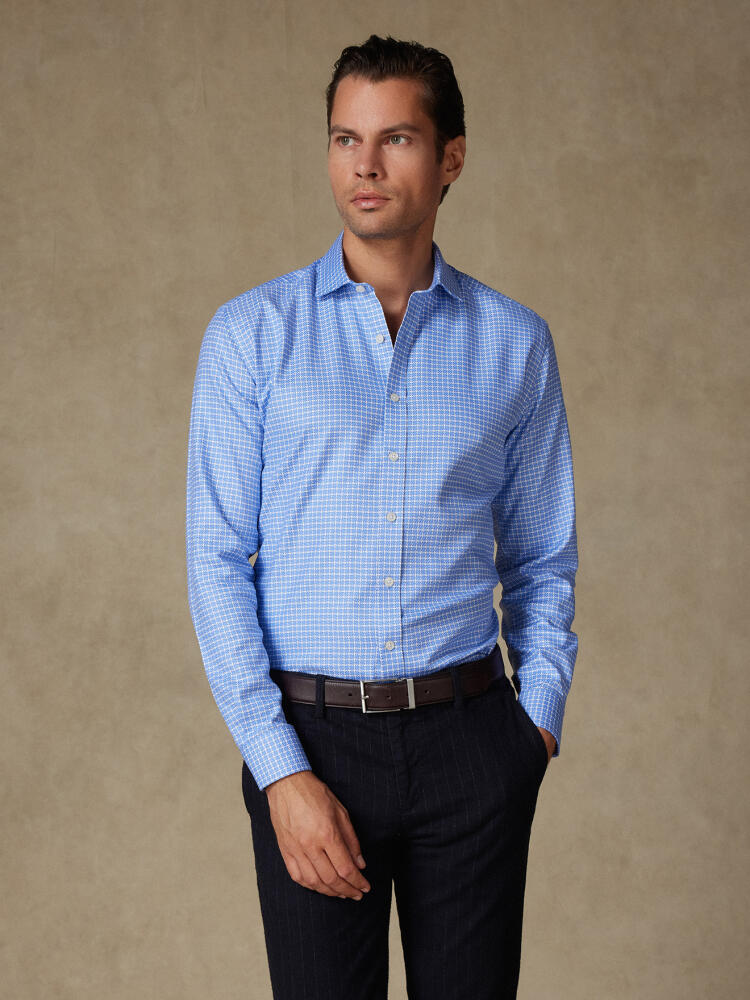 Eddy himmelblau kariertes Hemd - Slim Fit