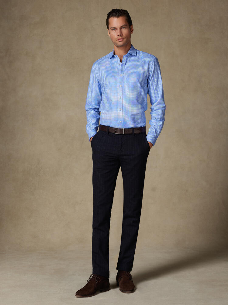 Eddy himmelblau kariertes Hemd - Slim Fit