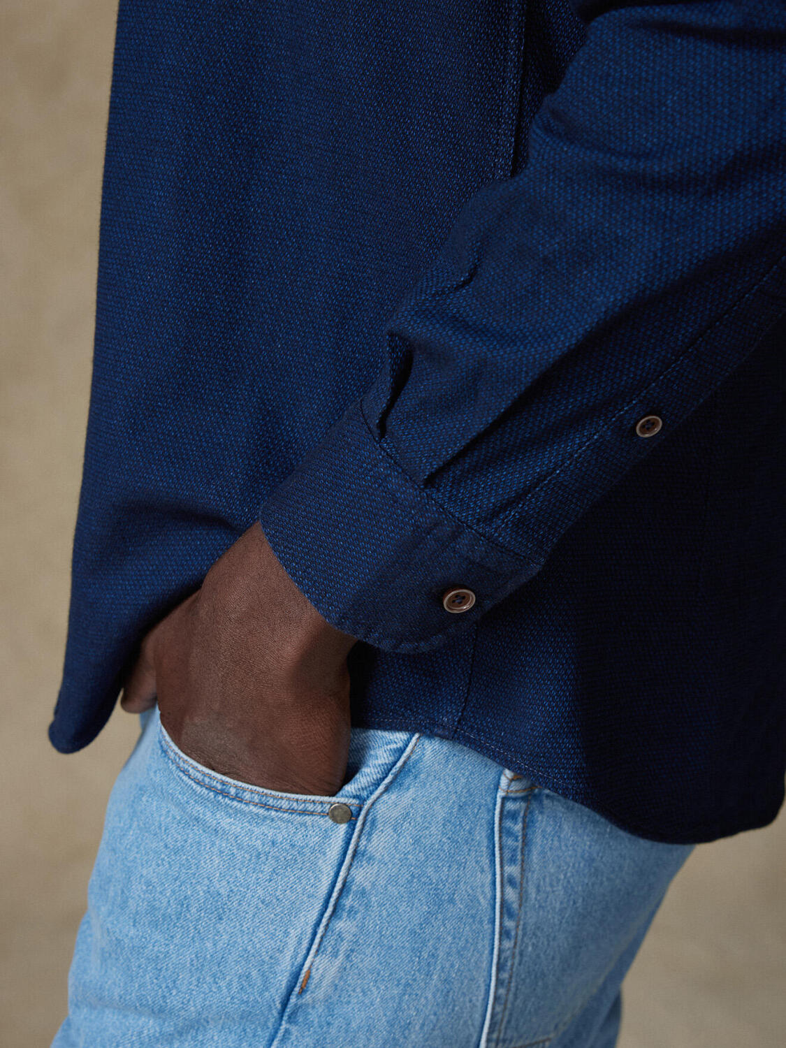 Camicia slim fit Eli oxford indaco