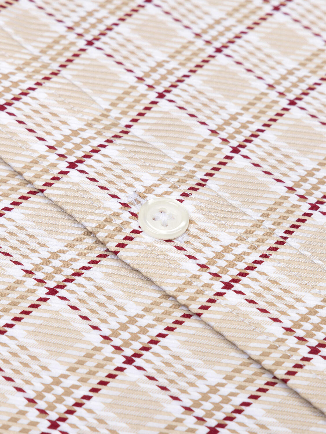 Chemise cintrée Elli à carreaux beige