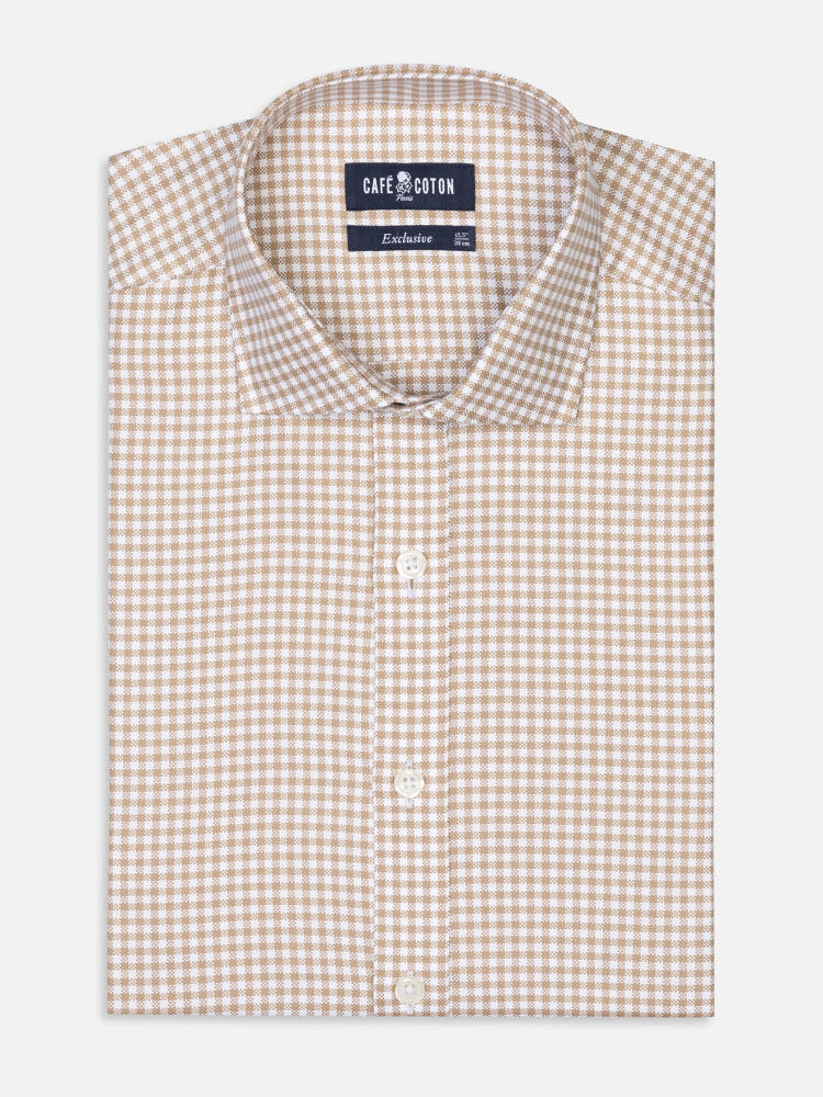 Chemise cintrée Elliott à carreaux grèges