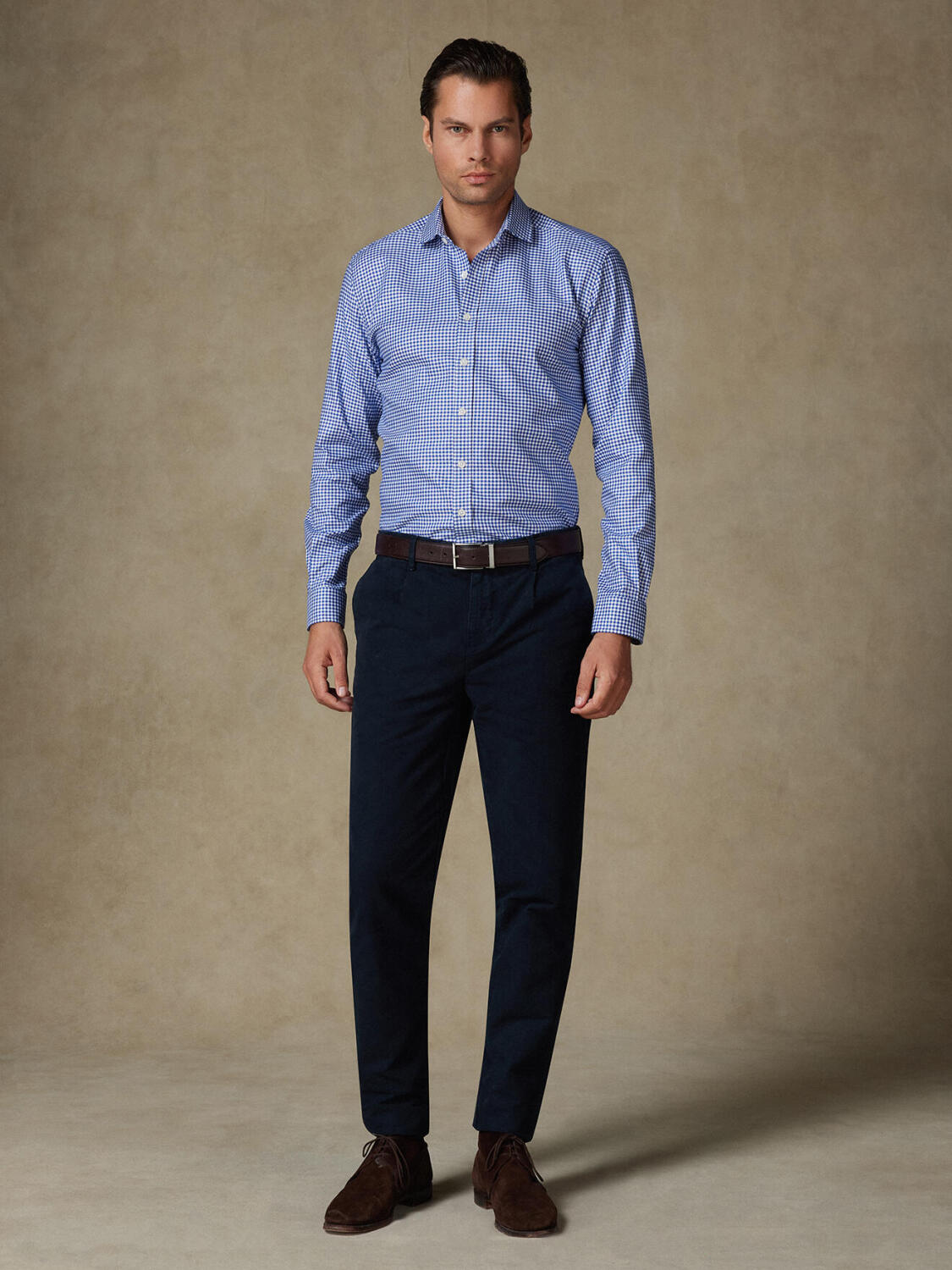 Camicia Elliott a scacchi navy - Slim fit