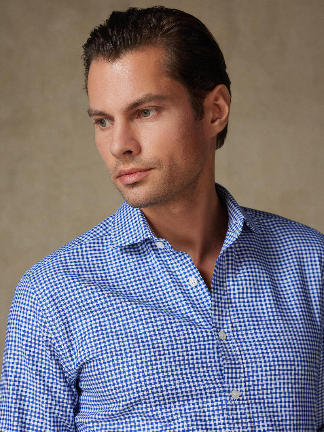 Camicia Elliott a scacchi navy - Slim fit