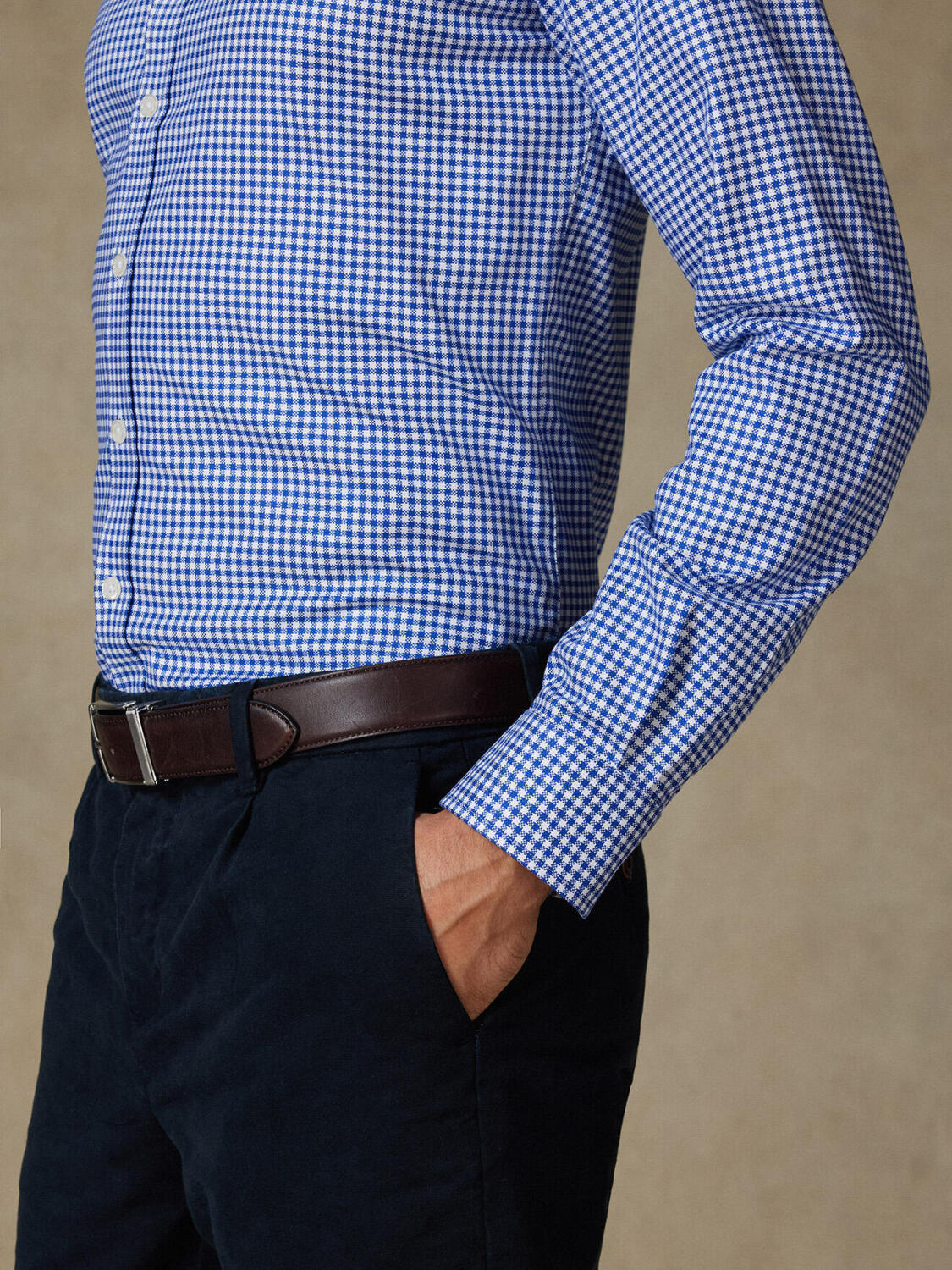 Camicia Elliott a scacchi navy - Slim fit