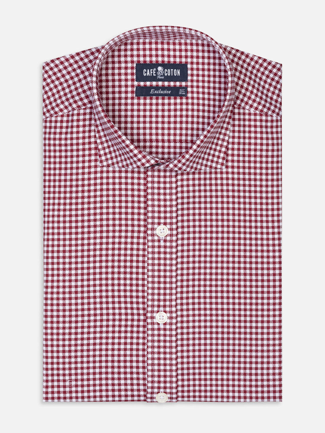 Camicia slim fit Elliott a quadri bordeaux