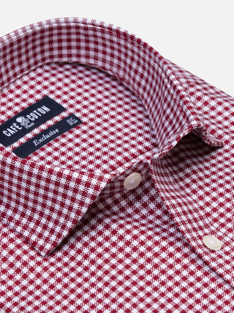 Chemise cintrée Elliott à carreaux bordeaux