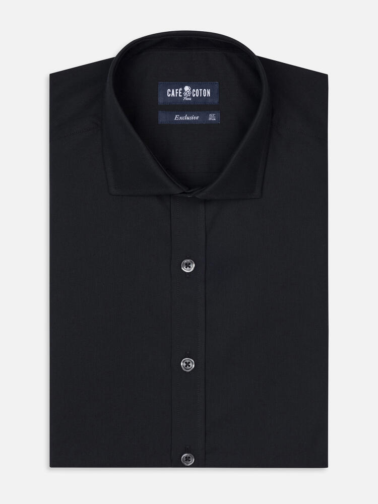 Chemise cintrée Ellis en micro-oxford noir