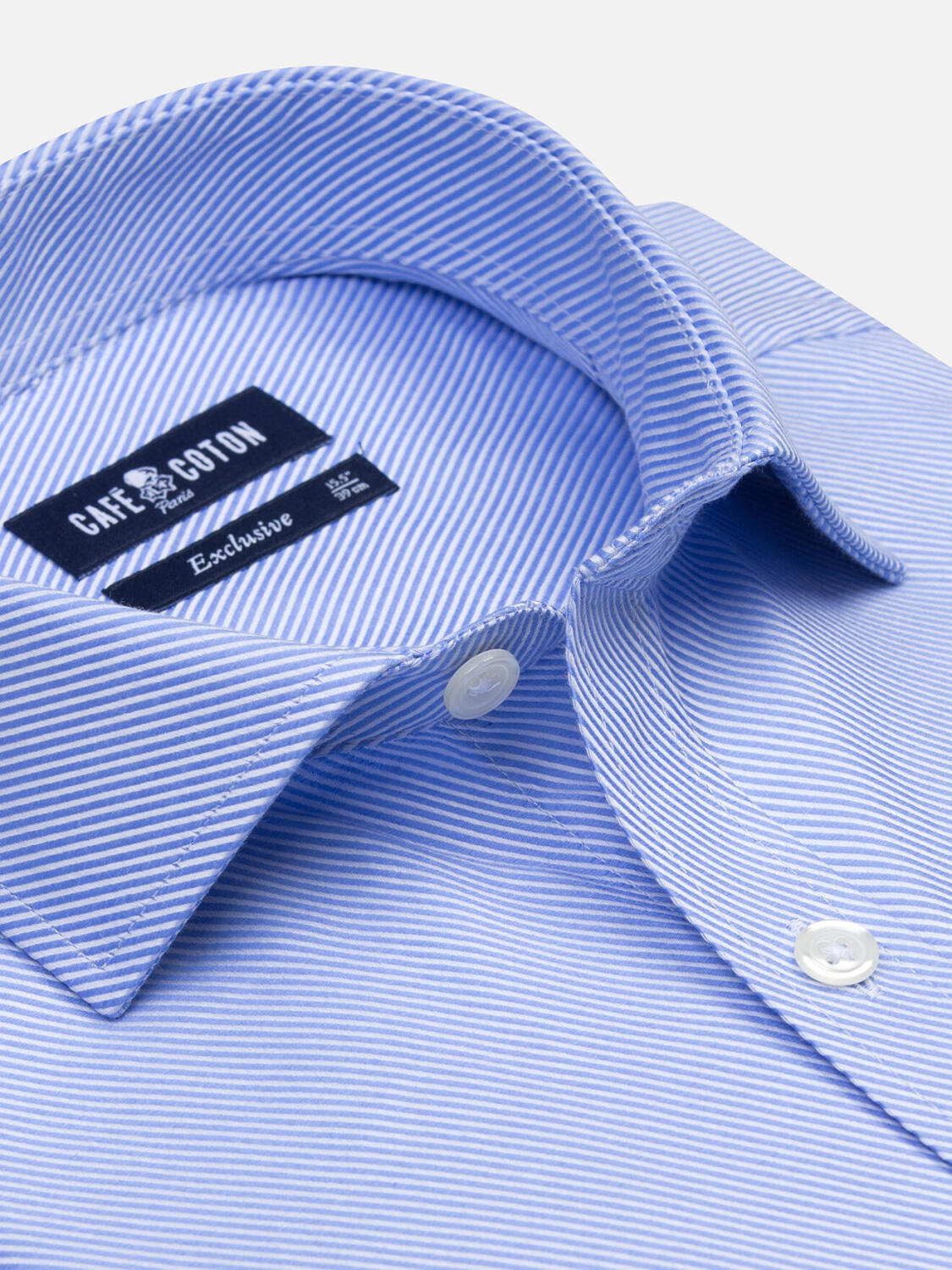 Ellis slim fit shirt in sky blue twill