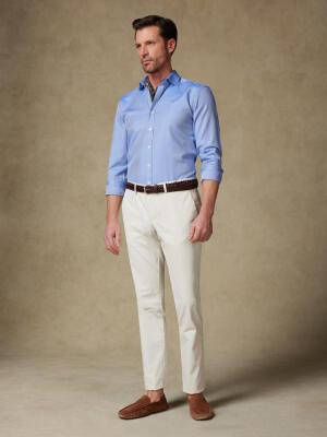 Camisa ajustada Ellis de twill azul