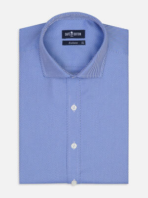 Camisa ajustada Ellis de twill azul