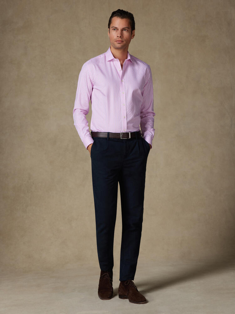 Camicia slim fit Elton a righe rosa