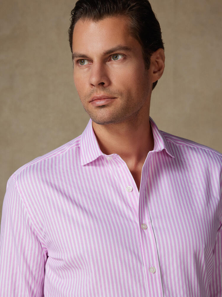 Camicia slim fit Elton a righe rosa