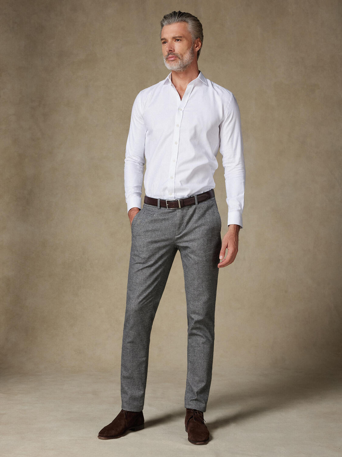 Camisa Emil blanca texturizada - Slim Fit