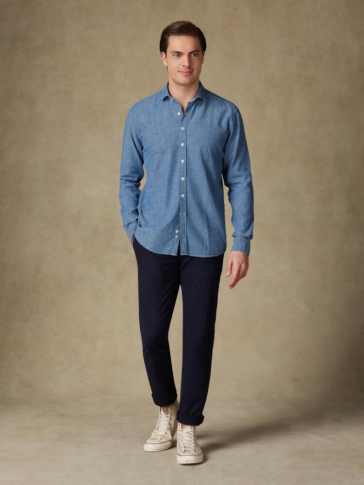 Erick denim slim fit shirt - Navy