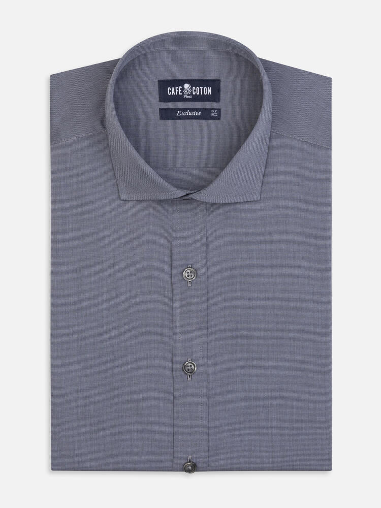 Chemise cintrée en fil à fil grise