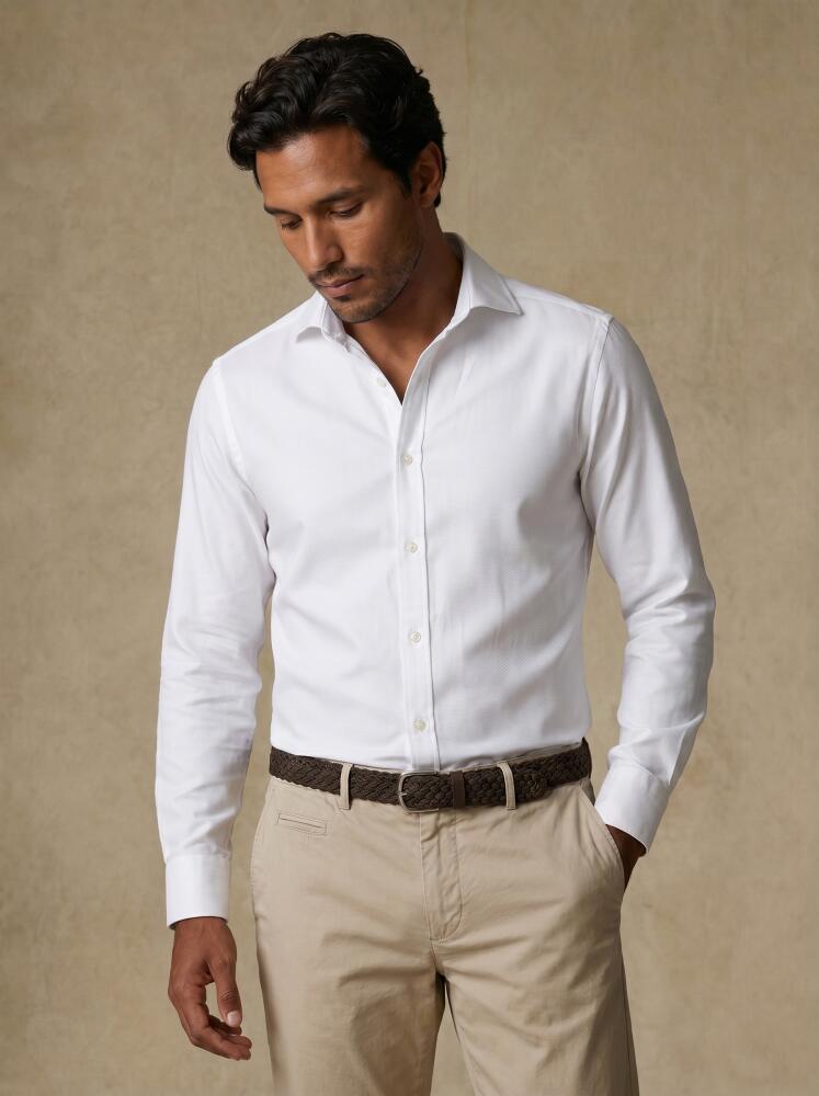 Slim Fit Flynn Twill-Hemd Wei&szlig;