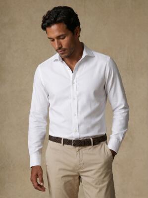 Slim Fit Flynn Twill-Hemd Wei&szlig;