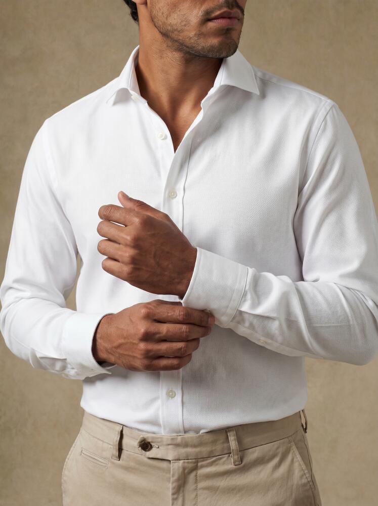 Slim Fit Flynn Twill-Hemd Wei&szlig;