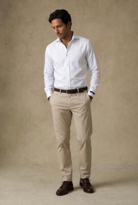 Slim Fit Flynn Twill-Hemd Wei&szlig;