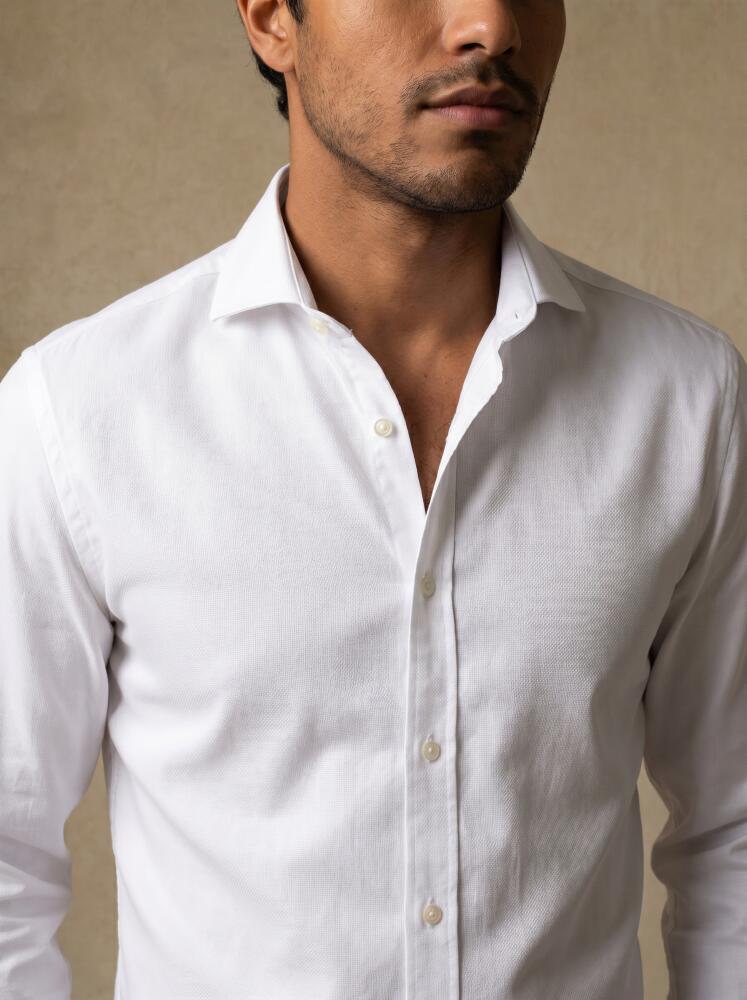 Camisa Slim Fit Flynn de twill blanca