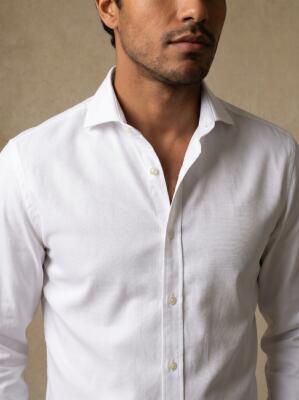 Slim Fit Flynn Twill-Hemd Wei&szlig;