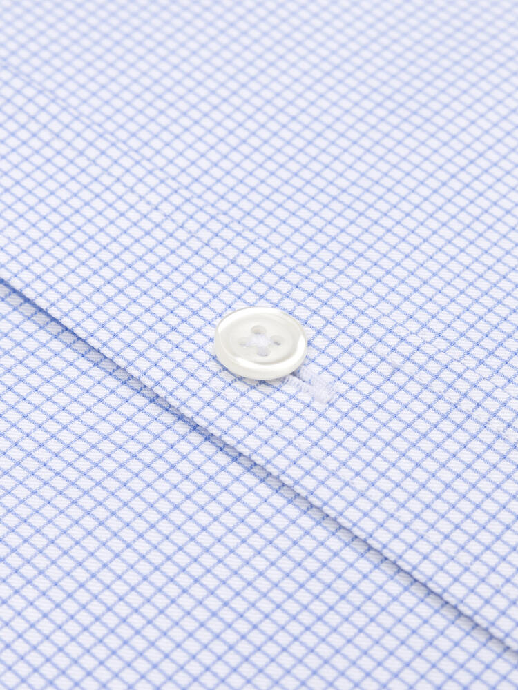 Chemise cintrée Gill à carreaux ciel