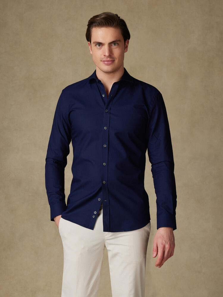 Chemise cintrée Alban marine - Grande longueur de manches