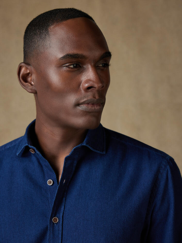 Alford slim fit shirt in indigo twill