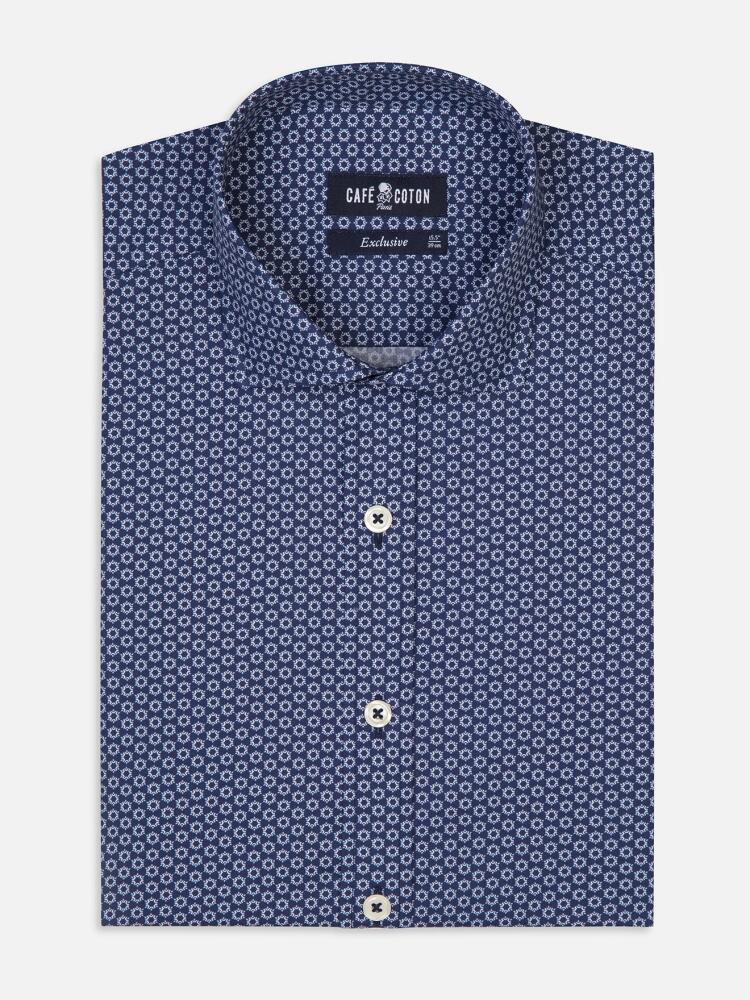 Camicia Alvin stampata in blu - Maniche lunghe