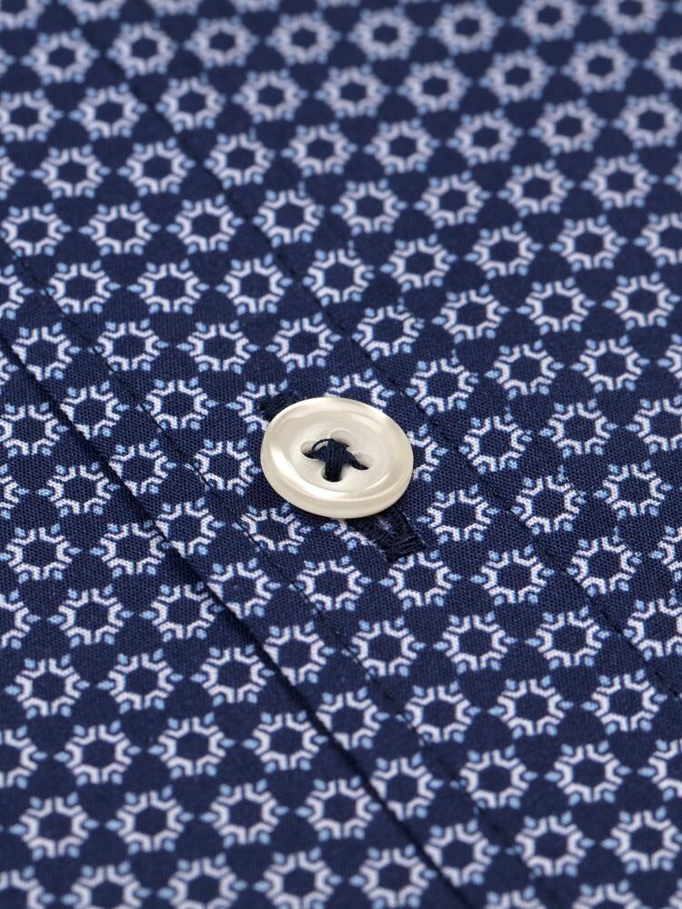 Camicia Alvin stampata in blu - Maniche lunghe