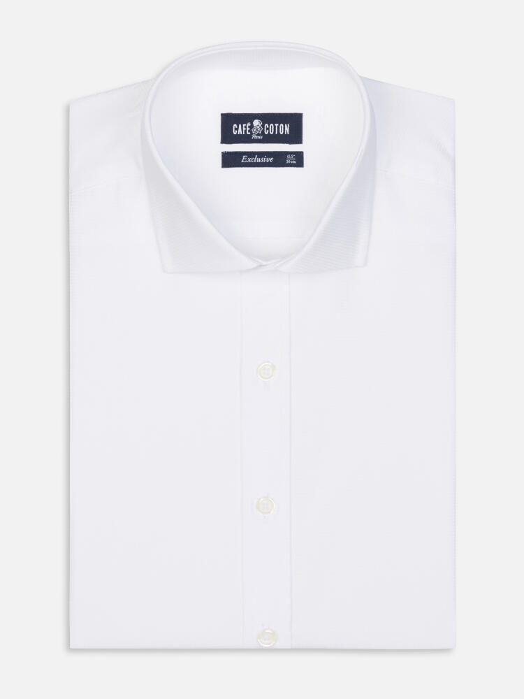 Chemise cintrée Bayers texturée blanche - Grandes Longueur de manches