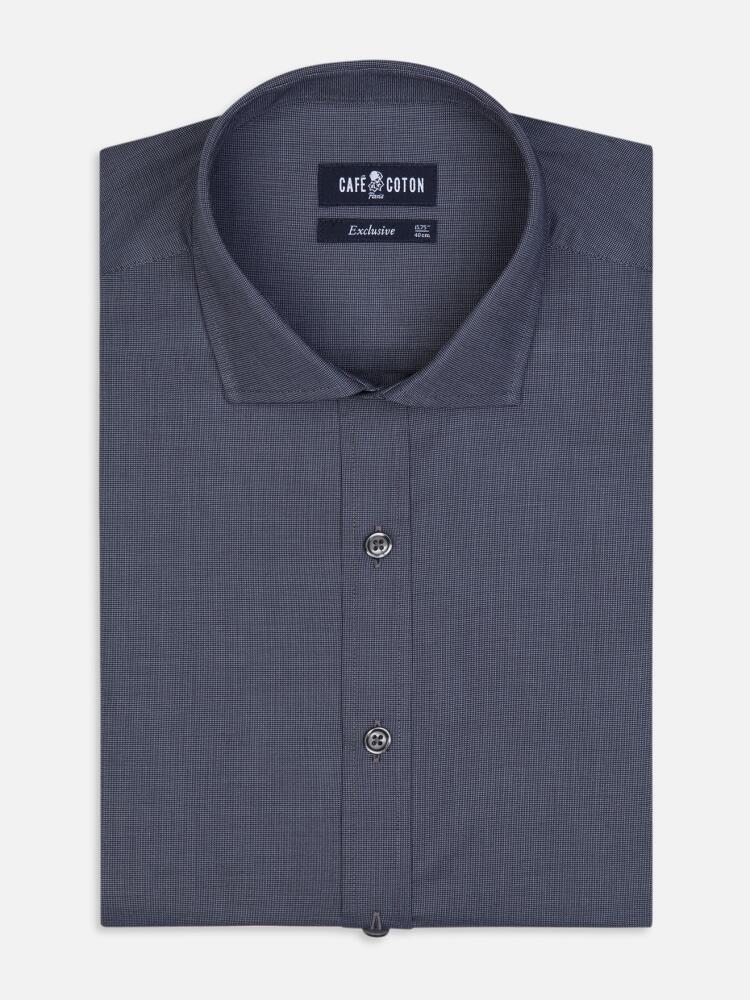 Camicia Bob Slim Fit in micro-oxford antracite - Manica lunga