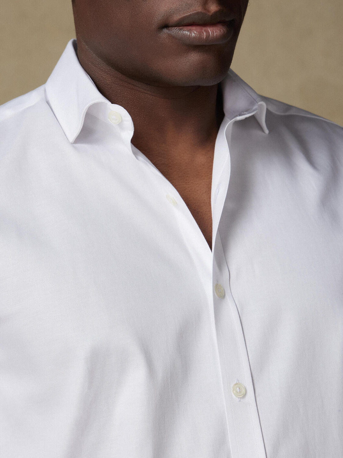 Chemise Bolton blanche en coton & lyocell - Grande longueur de manches