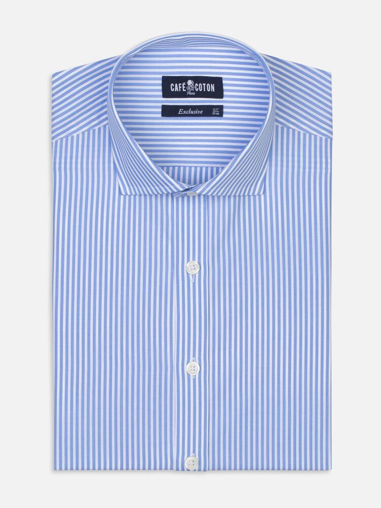 Chemise cintrée Brody à rayures ciel - Grande Longueur de Manches