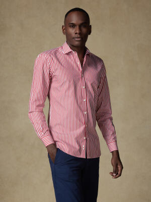 Chris slim fit shirt with red stripes - Extra long sleeves