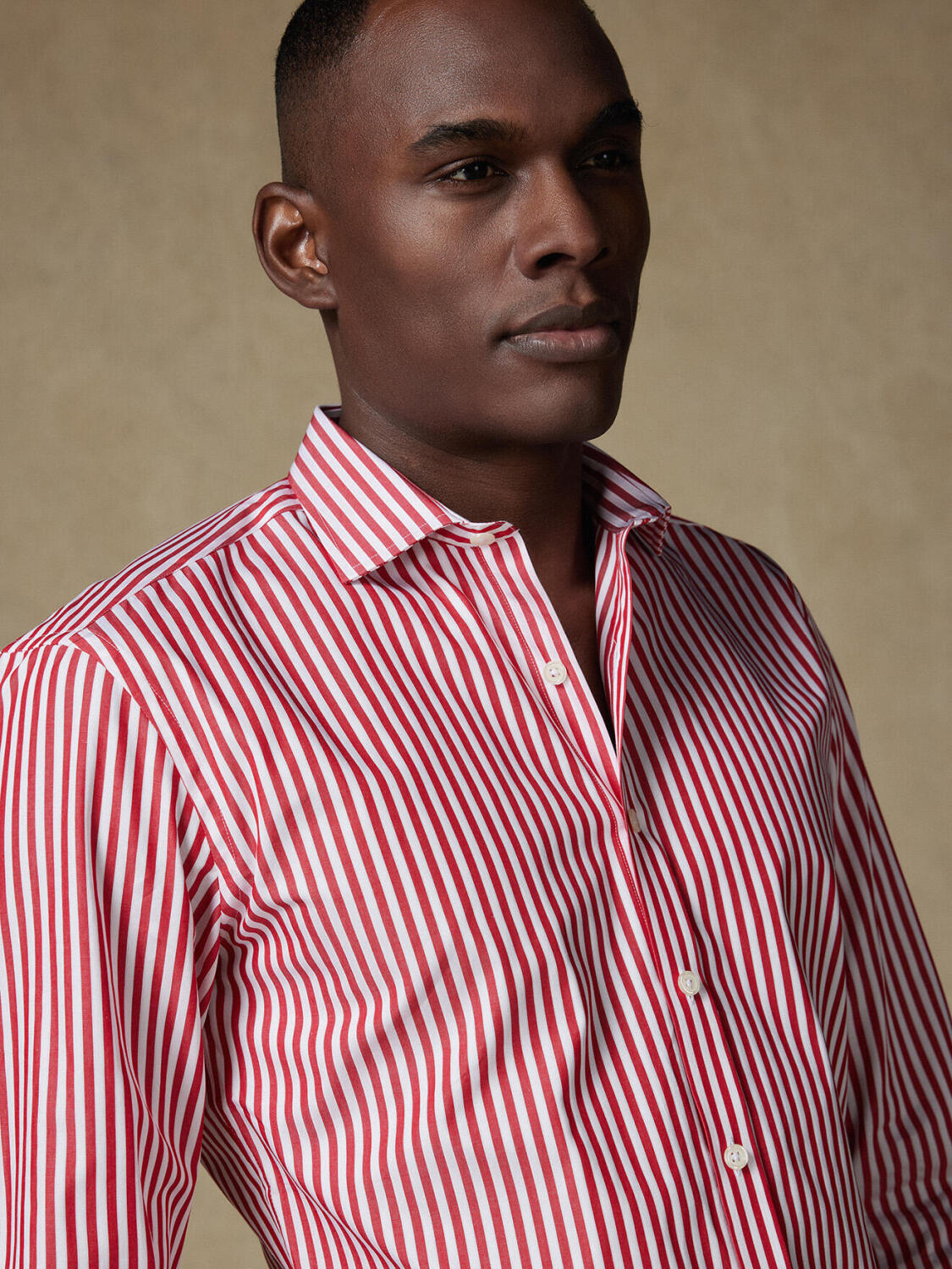 Chris slim fit shirt with red stripes - Extra long sleeves