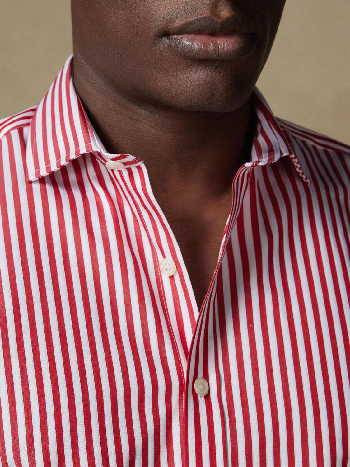 Chris slim fit shirt with red stripes - Extra long sleeves