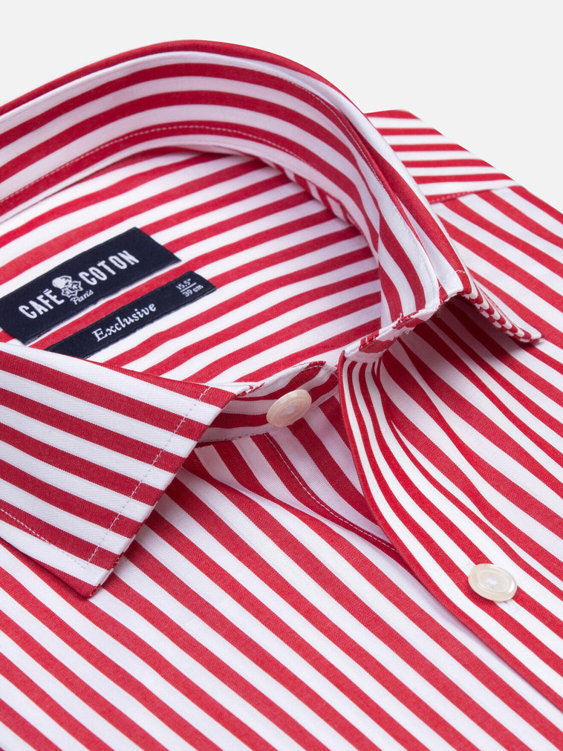 Chris slim fit shirt with red stripes - Extra long sleeves